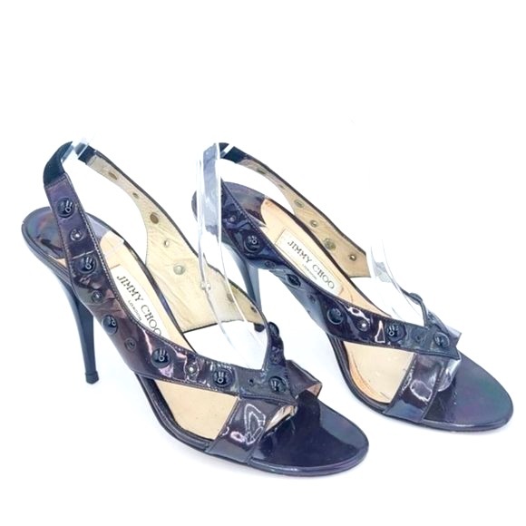 ❌SOLD❌ [Jimmy Choo] "Cinderella" Sling-Back Strappy Heels Sz 39.5 (US 9.5) - Picture 4 of 9